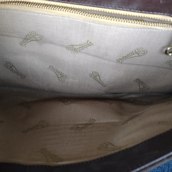 Francois Brown Vintage Suede Bag Clutch With Mirror - Picture 8 of 14